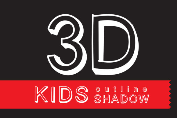 Kids 3D Outline Shadow: A Cartoon Typeface for Creative Crafters